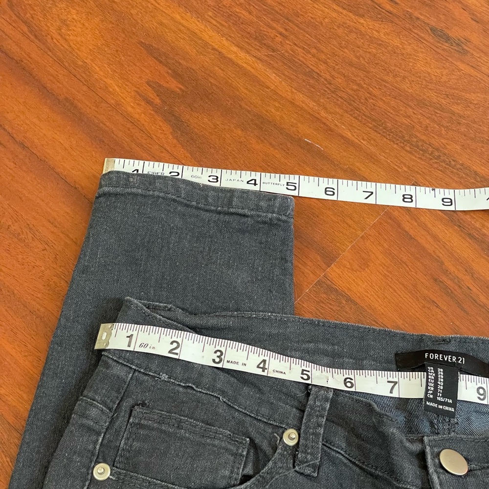 Forever 21 lightweight jeans jeggings size 6 spandex black  ankle skinny cropped - Picture 4 of 9